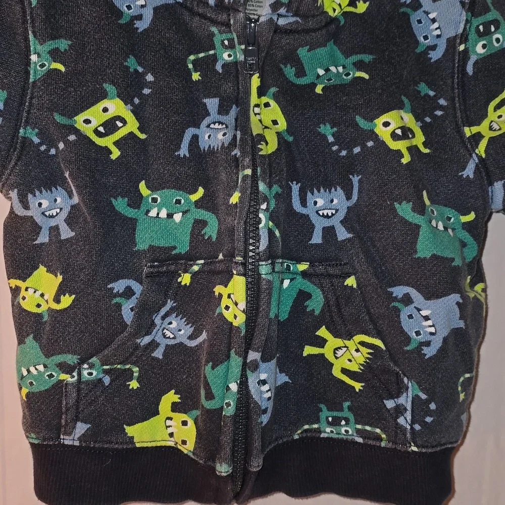 Gymboree Boys Monster Zip-Up Hoodie 12 - 24 Months
